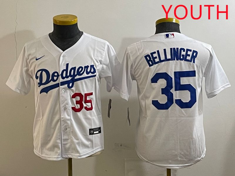 Youth Los Angeles Dodgers #35 Bellinger White Game 2025 Nike MLB Jersey style 5